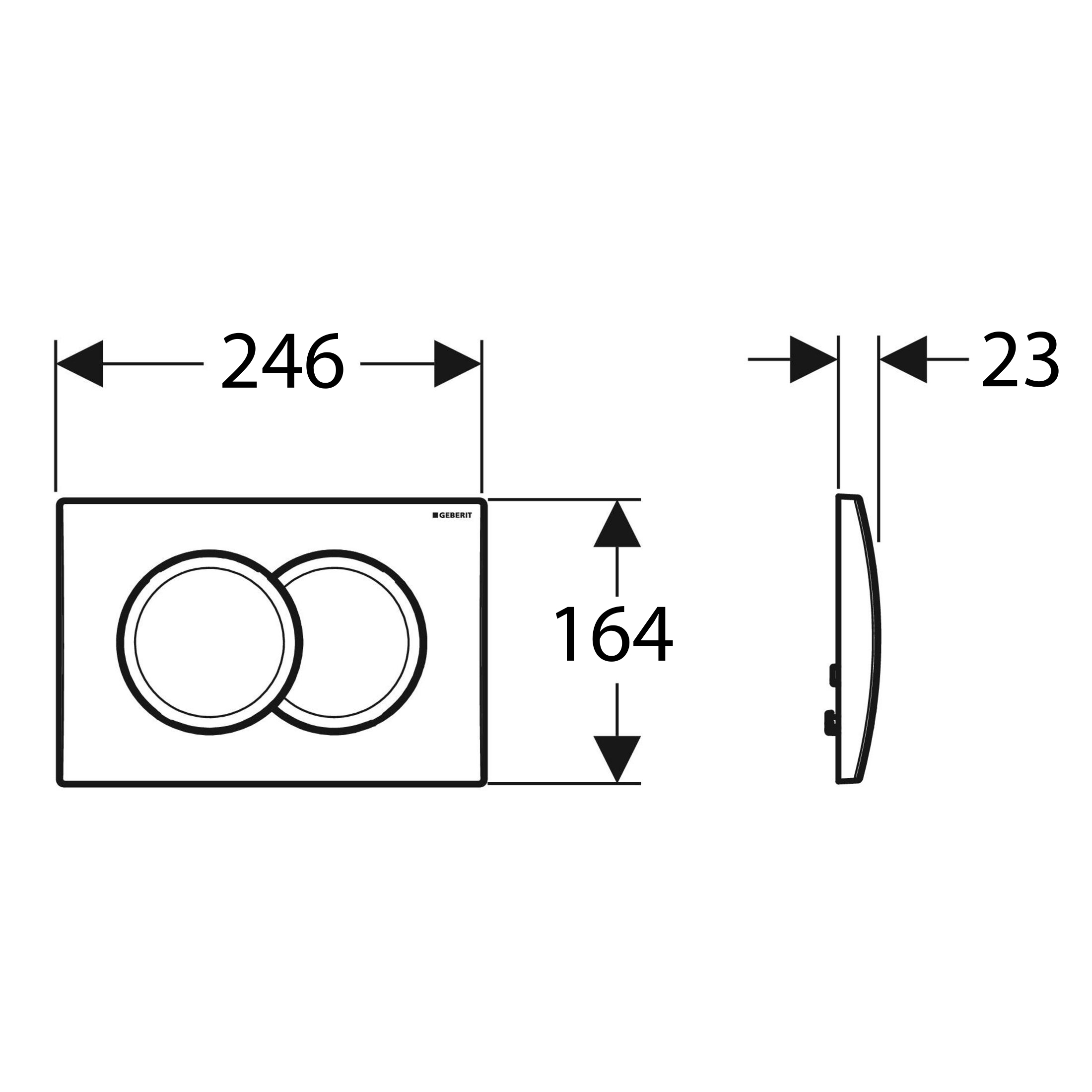 DELTA01 змивна клавіша, пластик, хром глянц.