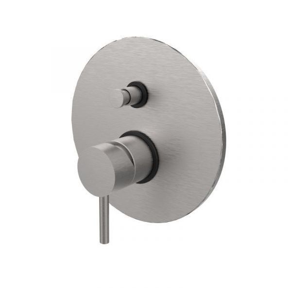 Змішувач для душу Paffoni Light з натискним перемикачем на 2 виходи, Steel (LIG015ST)