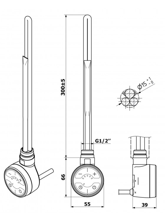 ТЕН MOA 300W для рушникосушки