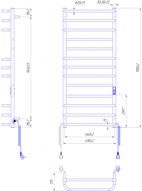 Преміум Люкс-I 1100х500 TR K таймер-регулятор