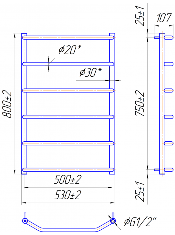 Трапеція HP 800x530/500